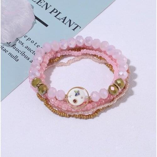 New Korean Bohemia Multilayer Charm Beads Bracelet & Bangle For Women Ethnic Resin Boho Bracelets Set Female Fashion Jewelry