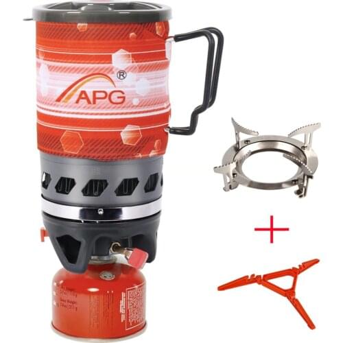 APG Personal Cooking System Propane Gas Stove Portable Outdoor Burners Hiking Camping Equipment Heat Exchanger Pot