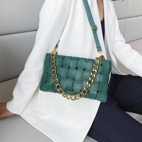 Luxury Design Weave PU Leather Crossbody bags for Women 2021 Fashion Handbag Messenger Shoulder Bag Female Purse Summer Clutches