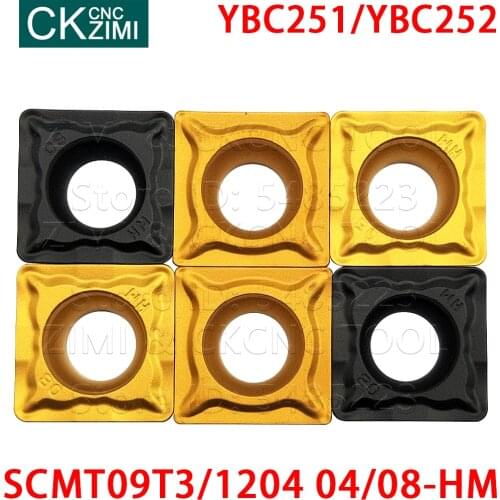 SCMT09T304-HM SCMT09T308-HM SCMT120408-HM YBC251 YBC252 Carbide Inserts turning tools CNC wood Metal lathe tools SCMT for steel