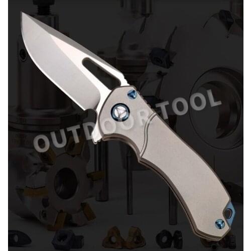Micro Bearing Ball Folding Knife M390 Blade Titanium Carbon Fiber Handle CNC Gift Knife EDC Poket Knife
