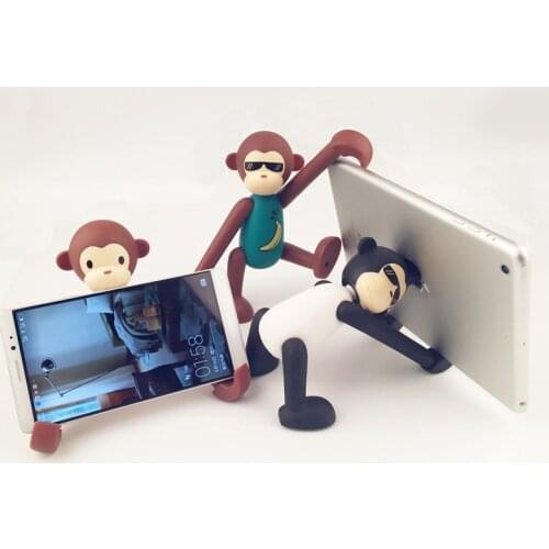 Universal Phone Holder Mobile Support Cute Monkey Table Stand Desk Car Phone Stand Mount Sucker Phone Bracket Desk Mount Holder