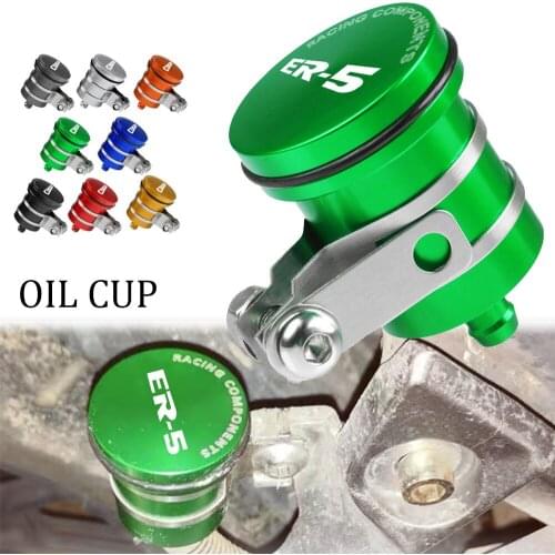 Universal Motorcycle Brake Fluid Reservoir Clutch Tank Oil Fluid Cup FOR KAWASAKI ER-5 ER5 ER 5 2004 2005 2006 2007 2008 2009