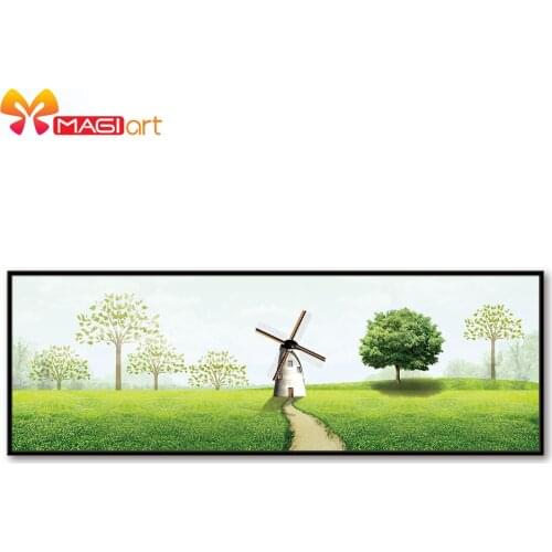 Cross stitch kits Embroidery needlework sets 11CT water soluble canvas patterns 14C Modern landscape spring breeze-NCMS109