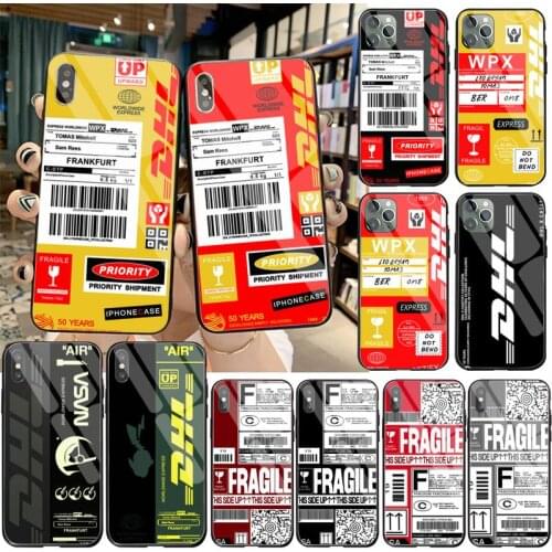 YJZFDYRM Dhl Express Hot Couple Silicon black Phone Case Tempered Glass For iPhone 11 Pro XR XS MAX 8 X 7 6S 6 Plus SE 2020 case