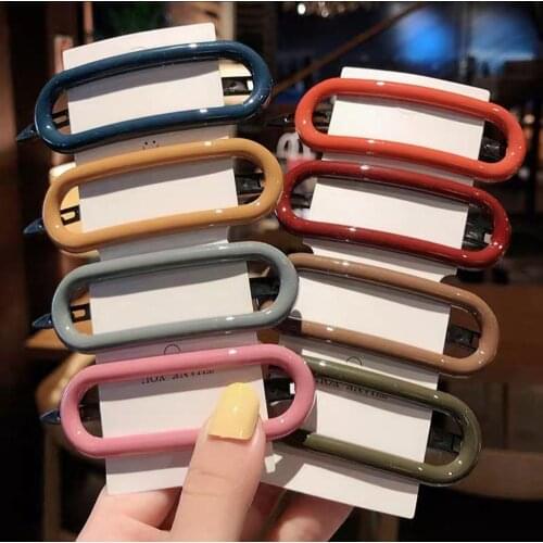 New Cute Oval Candy Color Women Girls Hair Clips Ornament Barrettes Fashion Lady Hair Accessories Hairpins Hairgrip Headdress