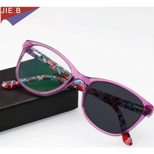 2018 High Quality Fashion women Cat eye Acetate eyeglasses Frame Transition Sun Photochromic Reading Glasses