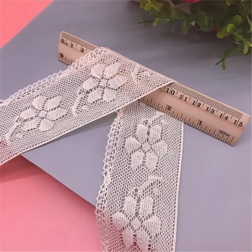 1 Yards White Floral Cotton Lace Mesh Trim Ribbon Dress Sewing Craft Embroidery