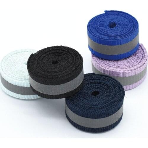 10mm Safety Silver ReflectiveWebbing Striped Webbing For Canvas Bag Purse Strap Handles,For Tote Bag Upholstery Belt 5 Yard