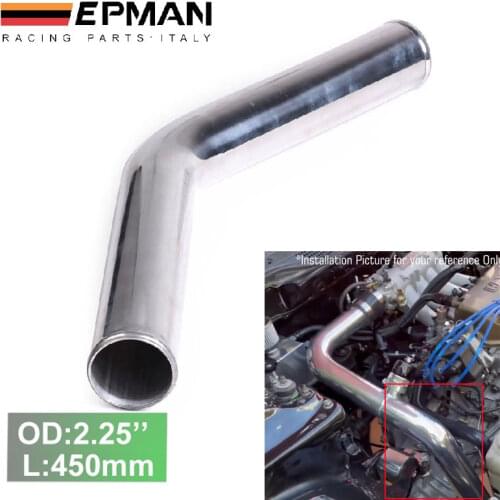 2pcs/unit 57mm 2.25 45 Degree Aluminum Turbo Intercooler Pipe Tube piping L:450 mm For BMW E36 iX M50 92 EP-UP45-450-57