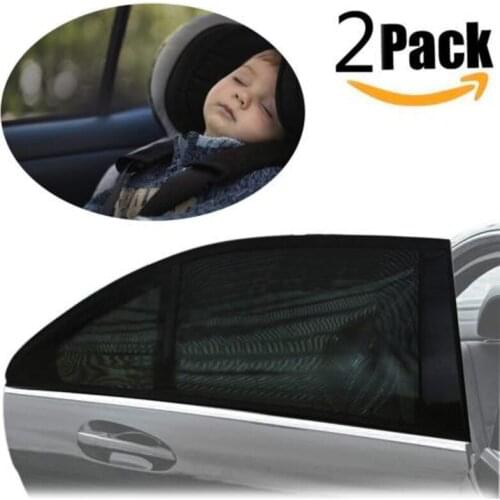 2pcs Car Window Shades Sun Cover Rear Side Kids Baby UV Protection Block Mesh 2x Car Rear Window Sun Shade Mesh