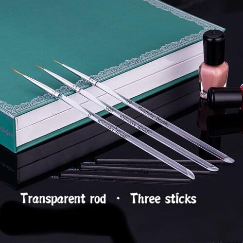 3 Pcs/Set Pen drawing crystal eyeliner flash French design nail line brush 3D pen tip acrylic UV gel painting nail tool