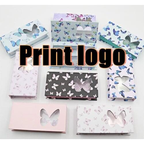 50/100 pcs Butterfly Eyelash Packaging Box Wholesale Lashes Boxes Empty Eyelash Package Boxes Case 8-25mm Lashes Rectangle Box