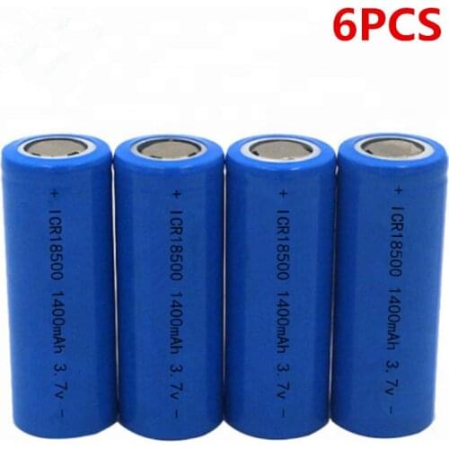 6pcs/lot SHSEJA 3.7V 1400mAh 18500 rechargeable lithium battery 3.7V strong light flashlight anti-light special lithium battery