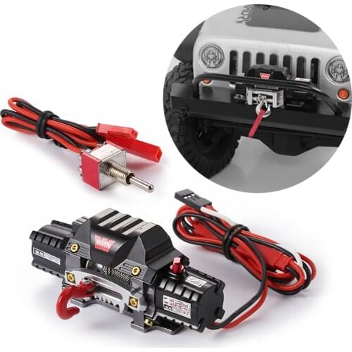 RC Car Double Motor Winch w/3 Channel Remote Contro Manual Connection Wire Switch for 1/8 HSP RedCat Traxxas Tamiya Rc4wd Axial