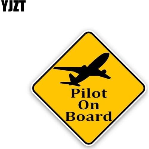 YJZT 14CM*14CM Pilot On Board PVC Decal Warning Car Sticker 12-40238