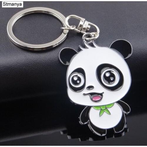 Panda Key chain New Cute Panda Metal Keychain for Bag Car Key Ring Tourism Souvenir Gifts Key chains #17072