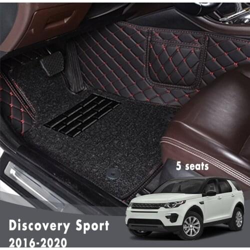 Double Layer Wire Loop Carpets Car Floor Mat For Discovery Sport 2016 2017 2018 2019 2020 5seats Interior Styling For Land Rover