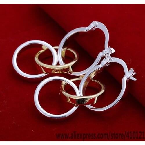 E141 Hot Sale High Quality Silver Clolor Jewelry,Wholesale Sterling Jewelry Elegant Charms Fashion Triple Ring Earrings/djcamaja
