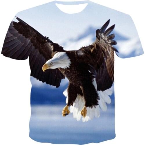 2021 new Summer fashion mens t-shirt 3D Harajuku eagle casual short sleeve menswear Polyester round neck T-shirt men clothing