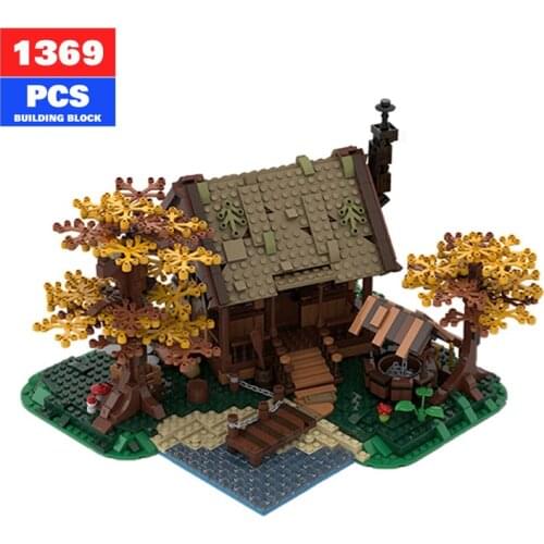 Moc City Buildings Tree House Building Blocks Family Hut Well Modular House City Street View Model Children Toy Gift Boy Toy