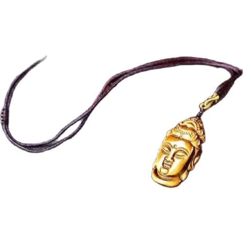 Tiger Eye Stone Guanyin Head Hanging Lucky and Safe Hanging