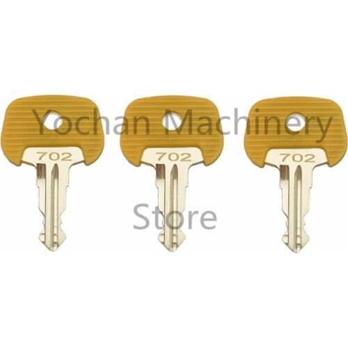 3pc Key For Jungheinrich Forklift 702 Red Electric Stapler Ignition Key 702 For Mic Komatsu