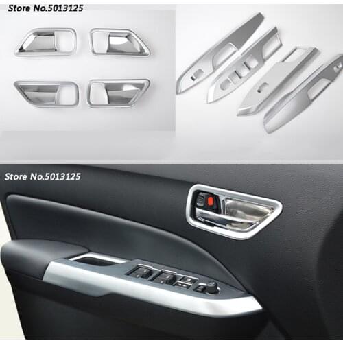 Car Door Window Glass Lift Switch Button Inside Door Handle Frame Trim Cover For Suzuki Vitara 2016 2017 2018 2019 2020