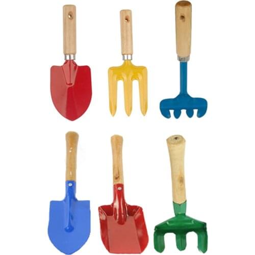 3Pieces Kids Mini Garden Tools Set Tip spade Metal Head Beach Play Toy -2020 New