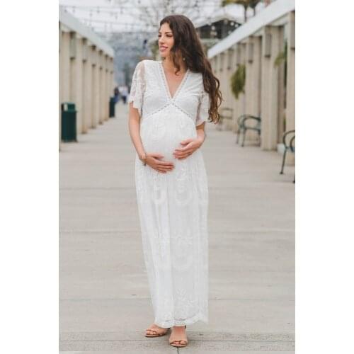 Lace Maternity Photography Props Pregnancy Dress Photography Maternity Dresses for Photo Shoot Pregnant Dress Lace Maxi Gown
