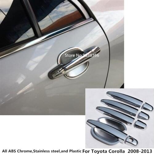 Car Cover Frame Panel Lamp Trim ABS Chrome Door Handle And Bowl Hoods For Toyota Corolla Altis 2008 2009 2010 2011 2012 2013