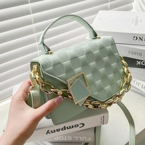 Chain Square Crossbody Bag 2021 New High-quality PU Leather Womens Designer Handbag Candy Color Female Shoulder Tote Bag purse