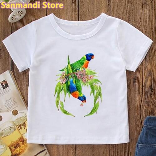 2021 Hot Sale Cockatiel Parrot Bird Print Tshirt Girls/Boys Kawaii Kids Clothes Funny T Shirt Summer Tops Children T-Shirt