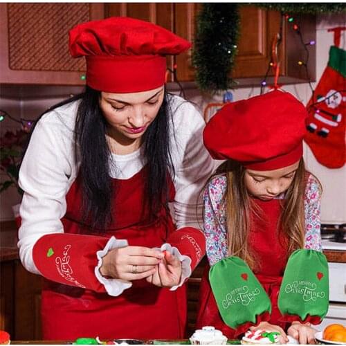 Fashion 2 Pcs Christmas Oversleeves Santa Claus Non-woven Sleeves with Elastic Cuff