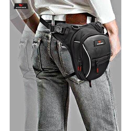 WOSAWE 2.8-4.6L Motorcycle Drop Leg Bag Hip Bum Fanny Pack Waterproof Motorcycle Bag Travel Casual Waist Bag bike Backpack