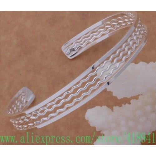 Silver Plated bangle bracelet, Silver Plated fashion jewelry Small woven bracelet /dzzamrga bbbajsia AB101