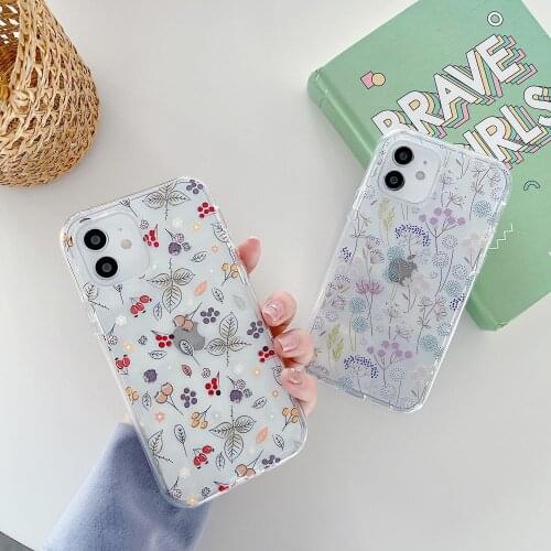 Shockproof Dandelion Flower Phone Case For iPhone 12 Pro XR XS Max 8 7 Soft Butterfly Protection Cover For iPhone 11 X XR Coque