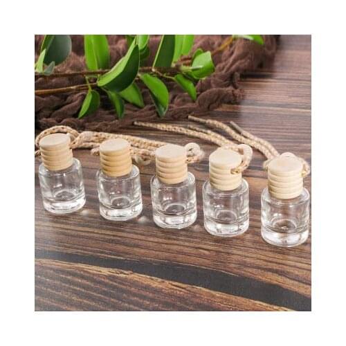 10pcs Car Hanging Glass Bottle Empty Pendant Aromatherapy Bottle Refillable Hanging Diffuser Bottle Air Freshener Ornament Vials