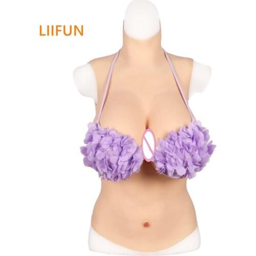 Liifun Realistic Silicone Half-Body Breast Forms Artificial Fake Boobs For Transgender Drag Queen Crossdresser Shemale