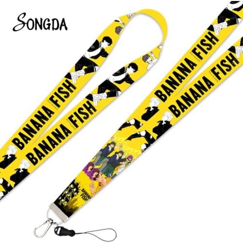 Anime Figure BANANA FISH Lanyard Neck Straps For Phone Charms Keychains Holder Key Rings ID Card Badge Keycord Accessories Gifts