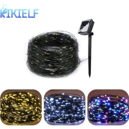 Solar String Fairy Light Christmas Outdoor Led Garland 22M 12M 7M Copper Wire Xmas Holiday Wedding Party Garden Decor Lamp