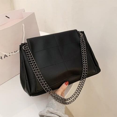 Fashion Large Capacity Shoulder Bag Women 2021 Trend Simple PU Leathe Crossbody Bag Female Design Luxury Chain Handbag