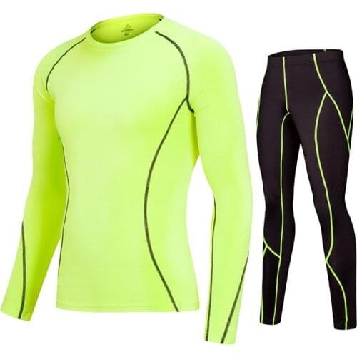 Tights Mens Autumn and Winter Quick-drying Suction Han Outdoor Sports Casual Running Clothes Two-piece Suit Running Set Men