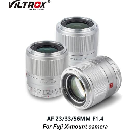 VILTROX 23/33/56mm F1.4 XF Auto Focus Camera Lens APS-C Portrait Large Aperture Lens for fujifilm fuji X-Mount X-H1 X20 X-T100