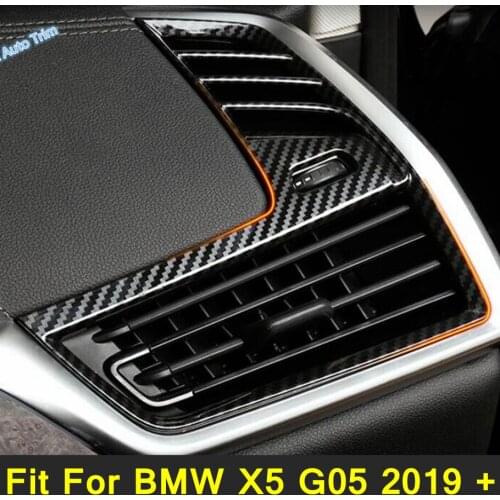 Lapetus Interior Mouldings Side Air Conditioning AC Outlet Vent Frame Cover Trim 2PCS For BMW X5 G05 2019 - 2021 Carbon Fiber