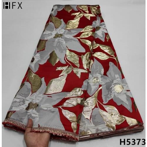 HFX African High Quality Brocade Lace Fabric Latest Embroidery Jacquard French Lace Fabric 2021 For Nigerian Wedding Dress F5373