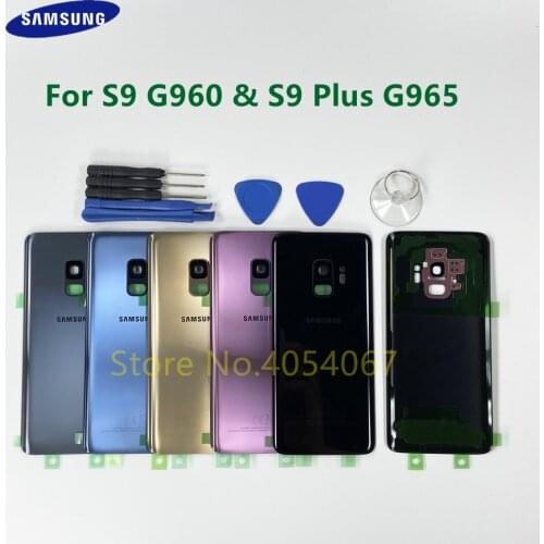 Rear Panel Battery Glass Back Door Cover For Samsung Galaxy S9 G960 G960F S9 Plus S9+ G965 G965F Pre-adhesive Stickers + Tools