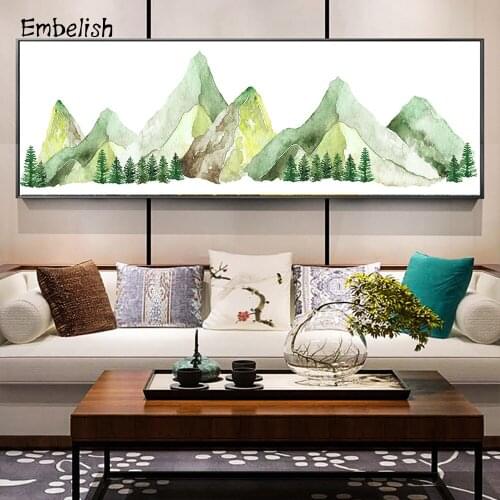 1 Pieces Large Living Room Wall Pictures Watercolor Mountain Landscape HD Canvas Paintings Home Decor Wall Artworks