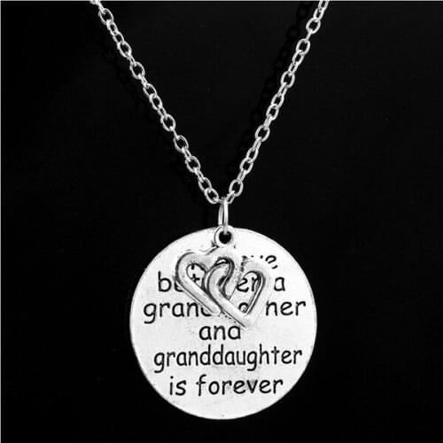 1pc Love Between Grandmother And Granddaughter Pendant Necklace Heart Family Jewelry