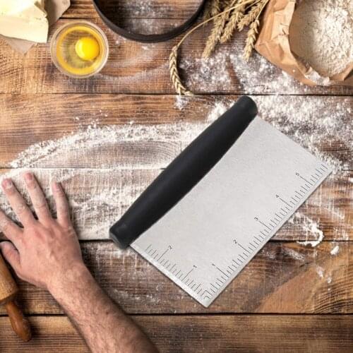 1pcs Stainless Steel Dough Scraper Chopper With Wood Handle Scale Kitchen Baking Tool DIY Cake Scraper Pastry Cutters